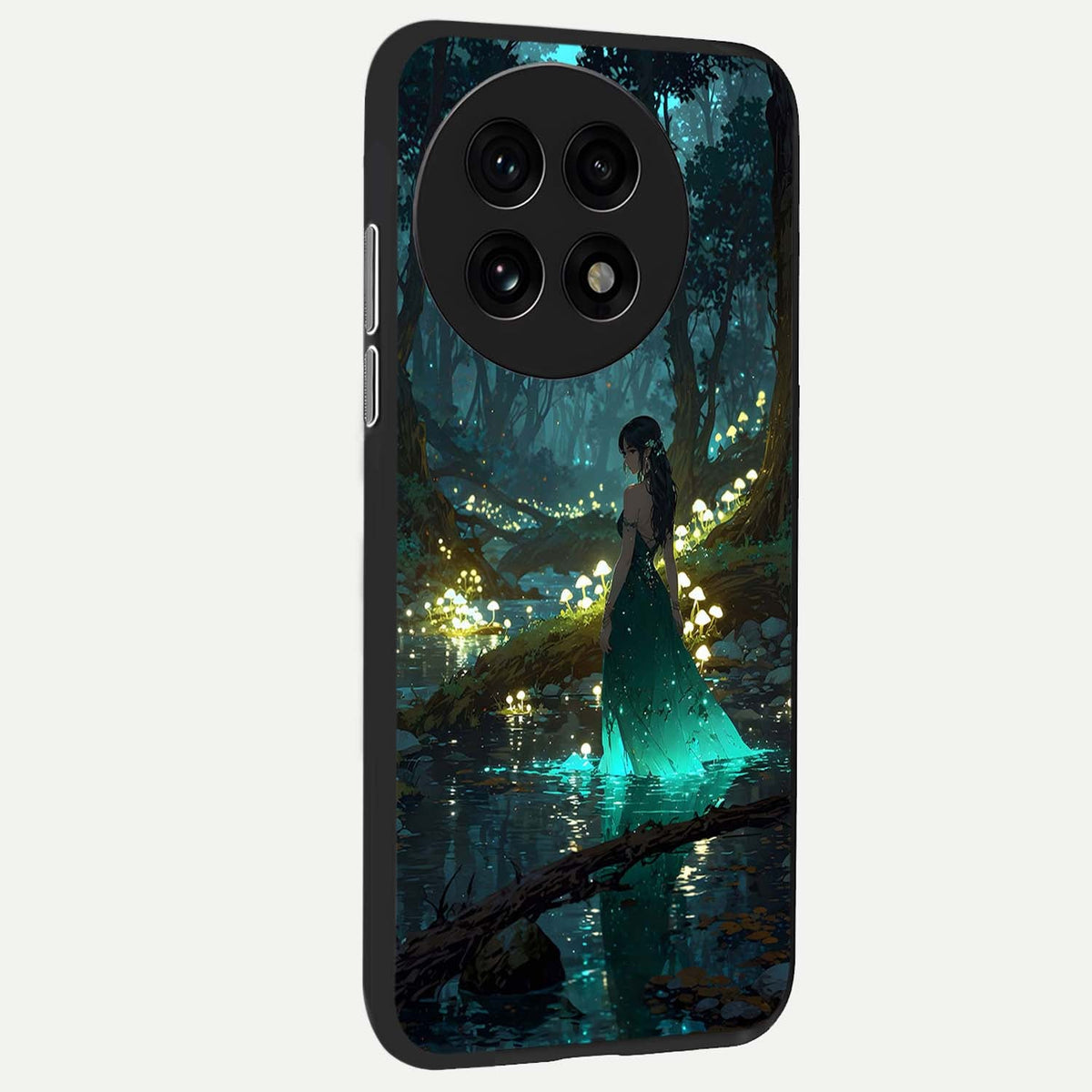  Enchanted Forest Glow back cover For OnePlus 13R slim fit glass case with vibrant aesthetic design