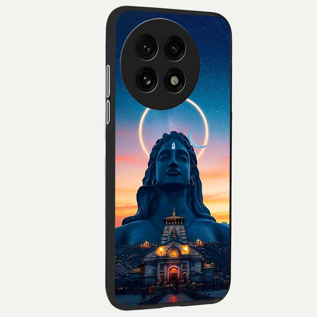  Eternal Shiva Aura back cover For OnePlus 13R slim fit glass case with vibrant aesthetic design
