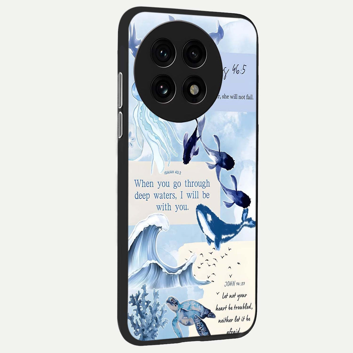  Faithful Ocean Promise back cover For OnePlus 13R slim fit glass case with vibrant aesthetic design