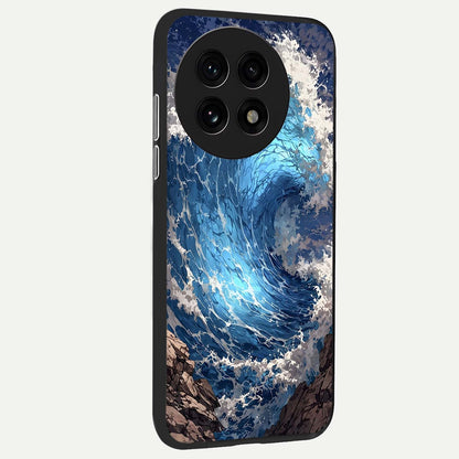  Giant Ocean Wave back cover For OnePlus 13R slim fit glass case with vibrant aesthetic design