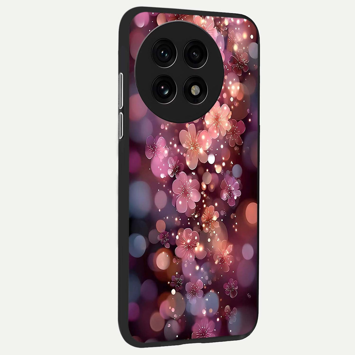  Glowing Petal Bliss back cover For OnePlus 13R slim fit glass case with vibrant aesthetic design