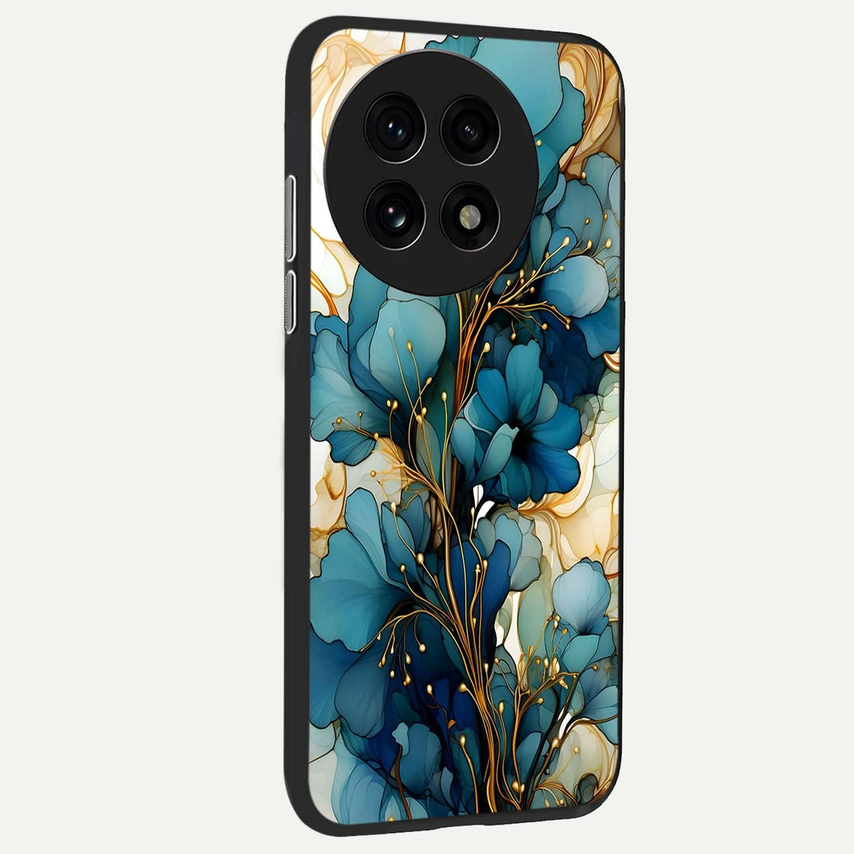  Golden Bloom Symphony back cover For OnePlus 13R slim fit glass case with vibrant aesthetic design