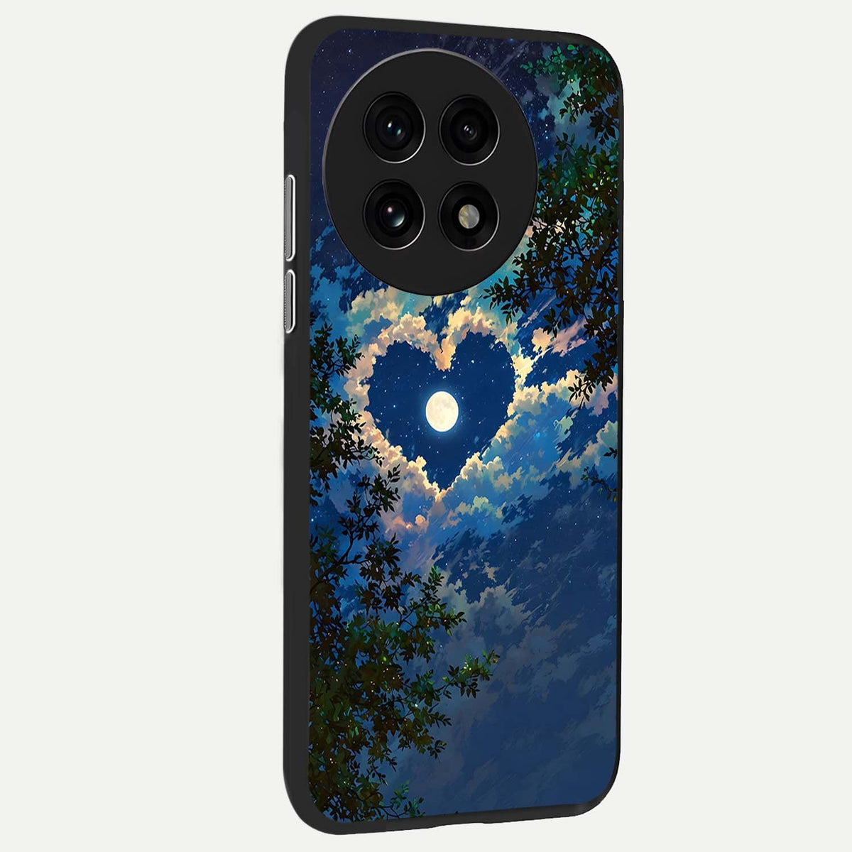  Heart With Moon Sky back cover For OnePlus 13R slim fit glass case with vibrant aesthetic design