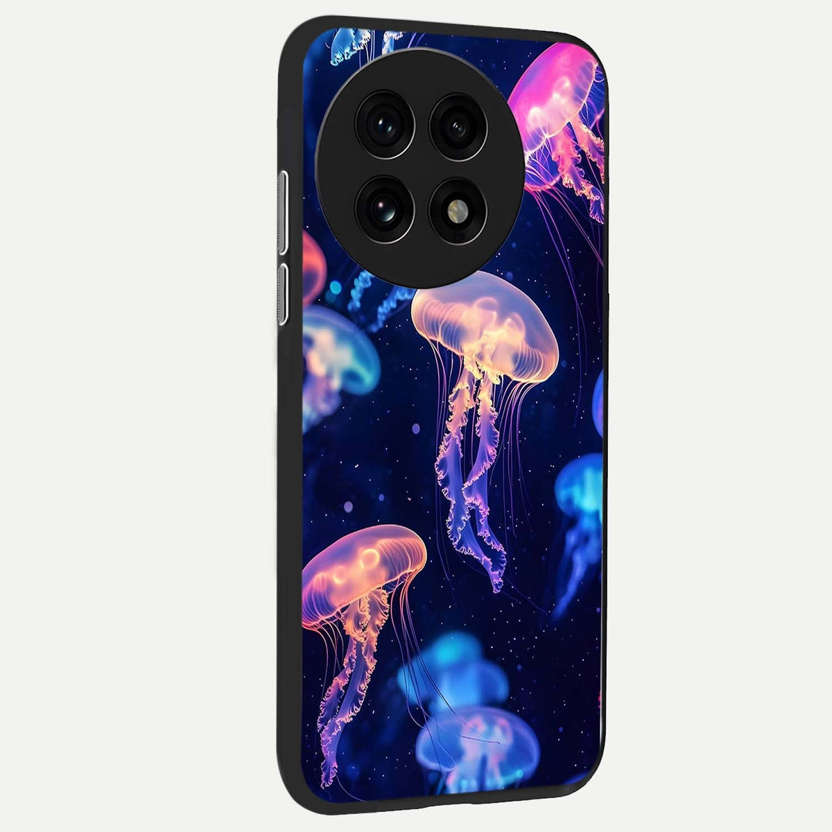  Jellyfish Pattern back cover For OnePlus 13R slim fit glass case with vibrant aesthetic design