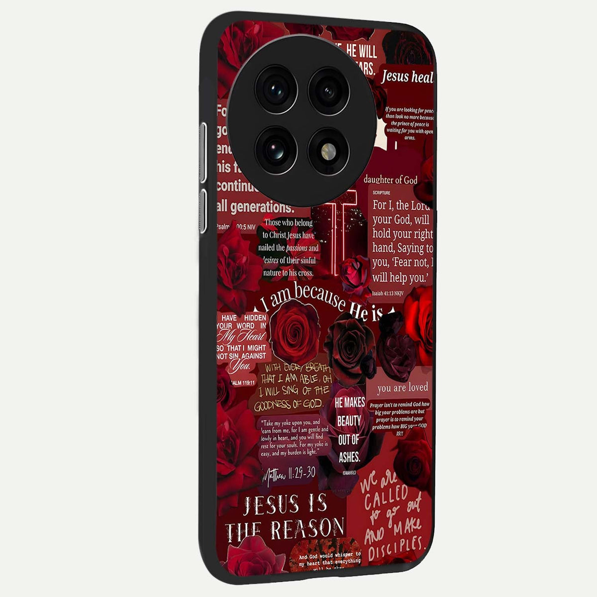  Jesus Love Heals back cover For OnePlus 13R slim fit glass case with vibrant aesthetic design