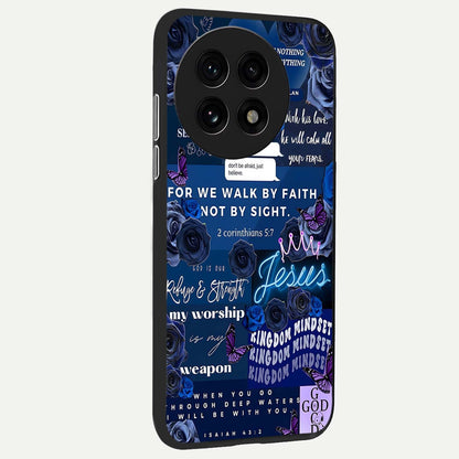  Kingdom Faith Glow back cover For OnePlus 13R slim fit glass case with vibrant aesthetic design