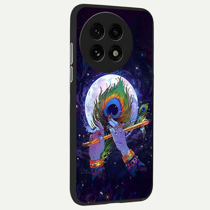  Krishna Hands Art back cover For OnePlus 13R slim fit glass case with vibrant aesthetic design