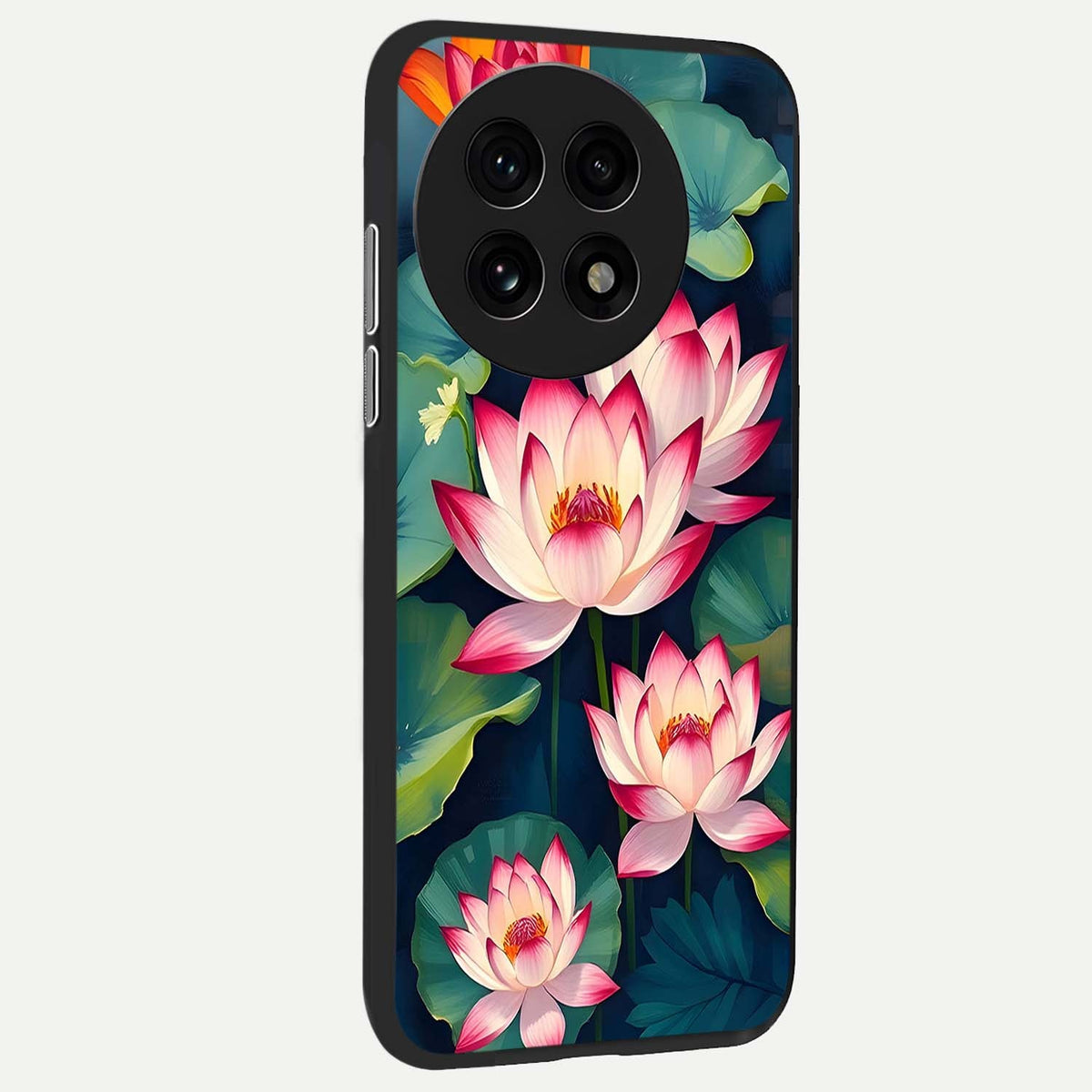  Lotus Dream Serenity back cover For OnePlus 13R slim fit glass case with vibrant aesthetic design