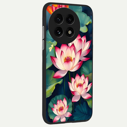  Lotus Dream Serenity back cover For OnePlus 13R slim fit glass case with vibrant aesthetic design