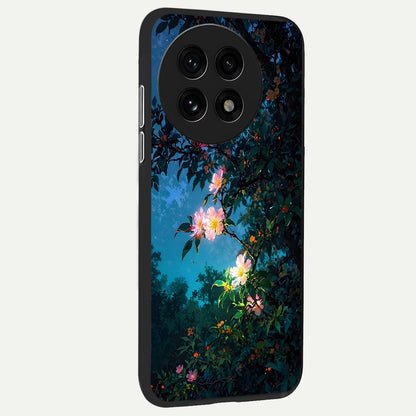  Midnight Bloom Glow back cover For OnePlus 13R slim fit glass case with vibrant aesthetic design