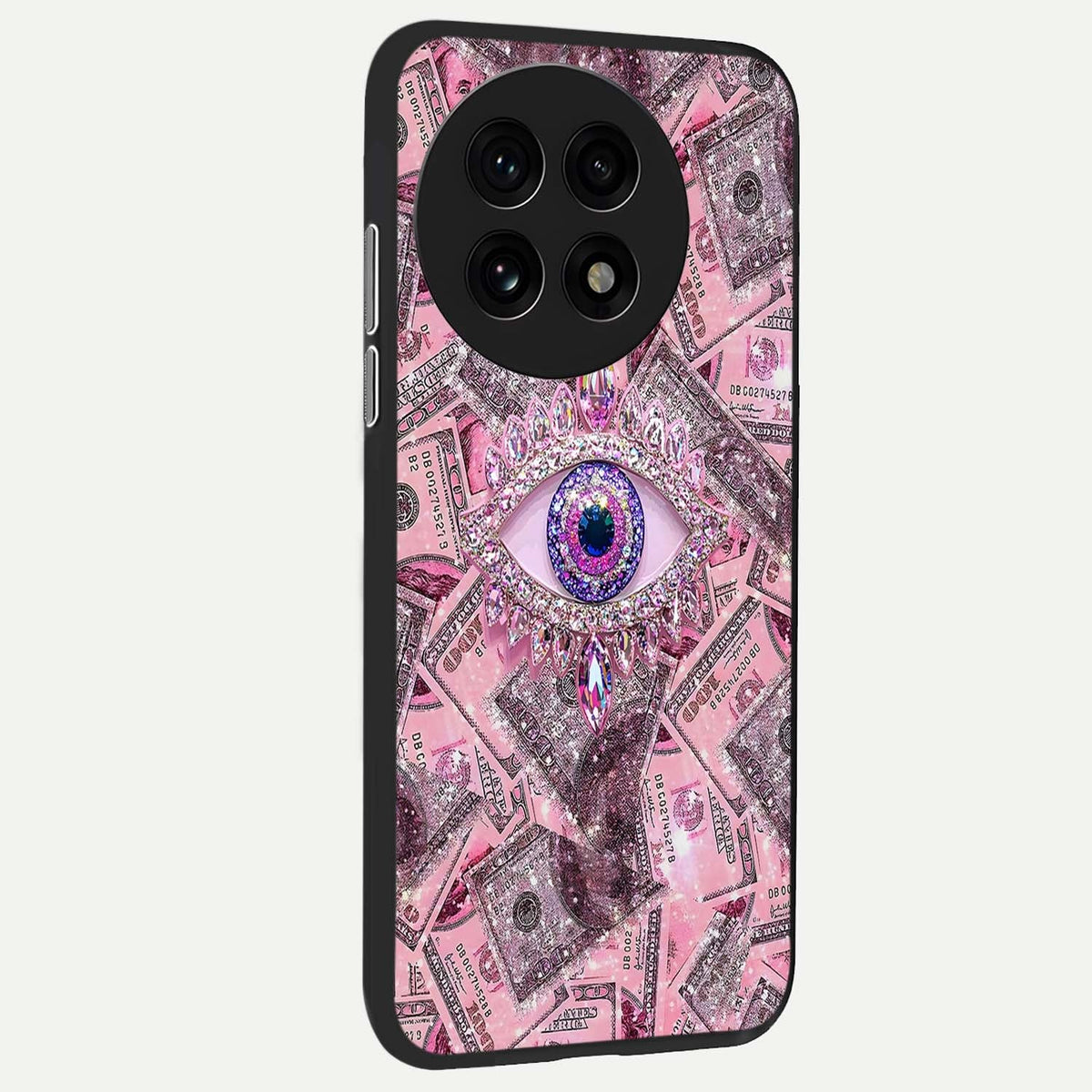  Money Eye Luxe back cover For OnePlus 13R slim fit glass case with vibrant aesthetic design