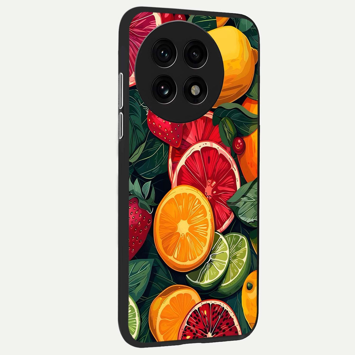  Multiple Fruits back cover For OnePlus 13R slim fit glass case with vibrant aesthetic design