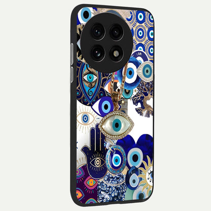  Mystic Charm Eye back cover For OnePlus 13R slim fit glass case with vibrant aesthetic design