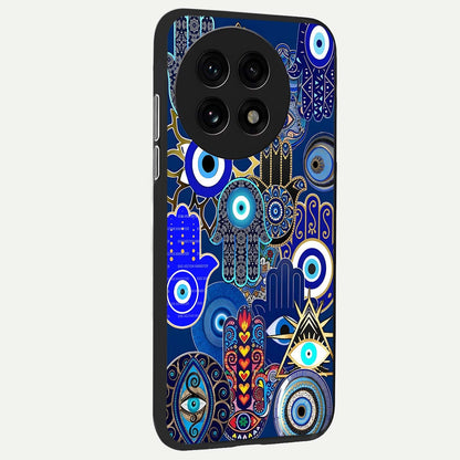  Mystic Palm Guard back cover For OnePlus 13R slim fit glass case with vibrant aesthetic design