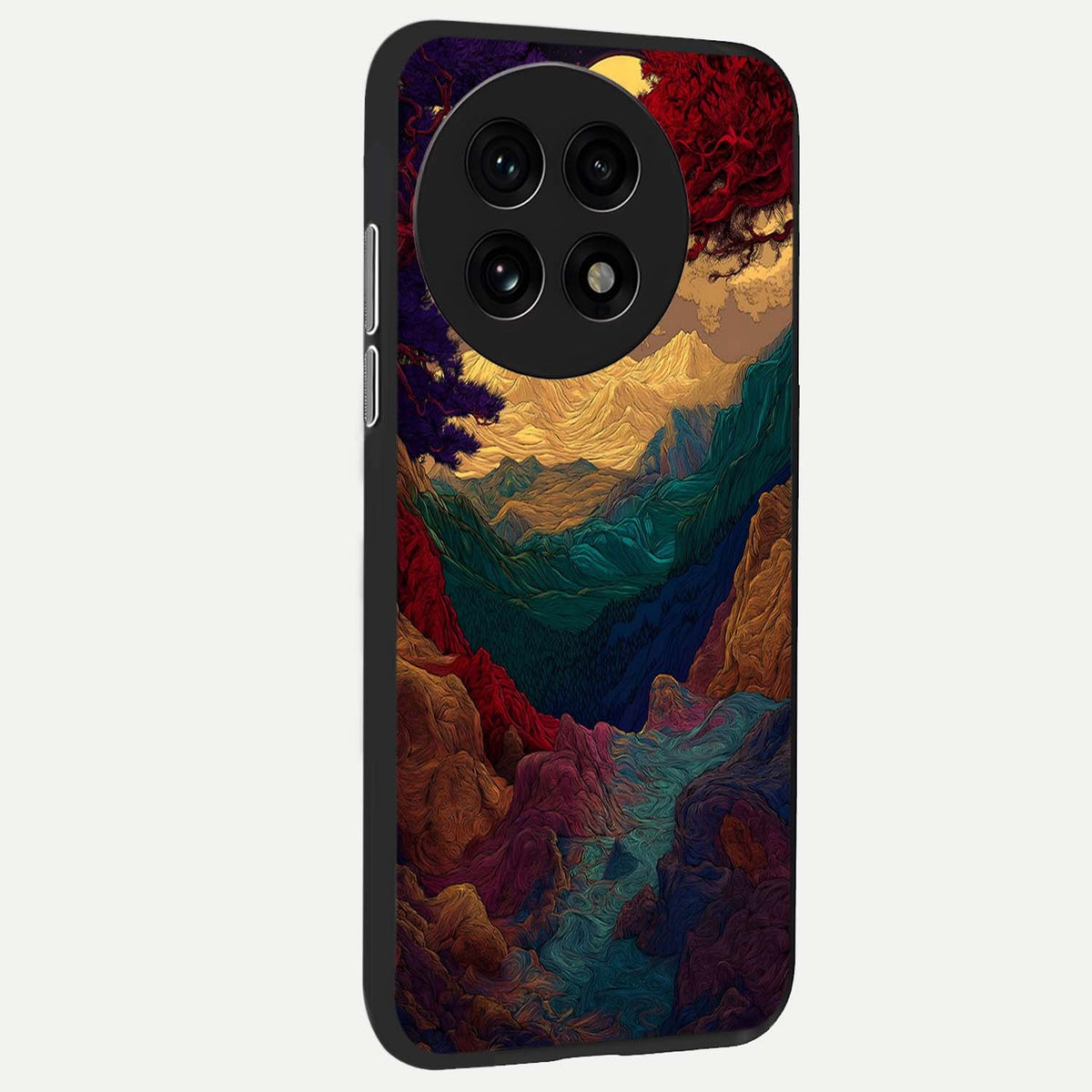  Mystic Valley Light back cover For OnePlus 13R slim fit glass case with vibrant aesthetic design