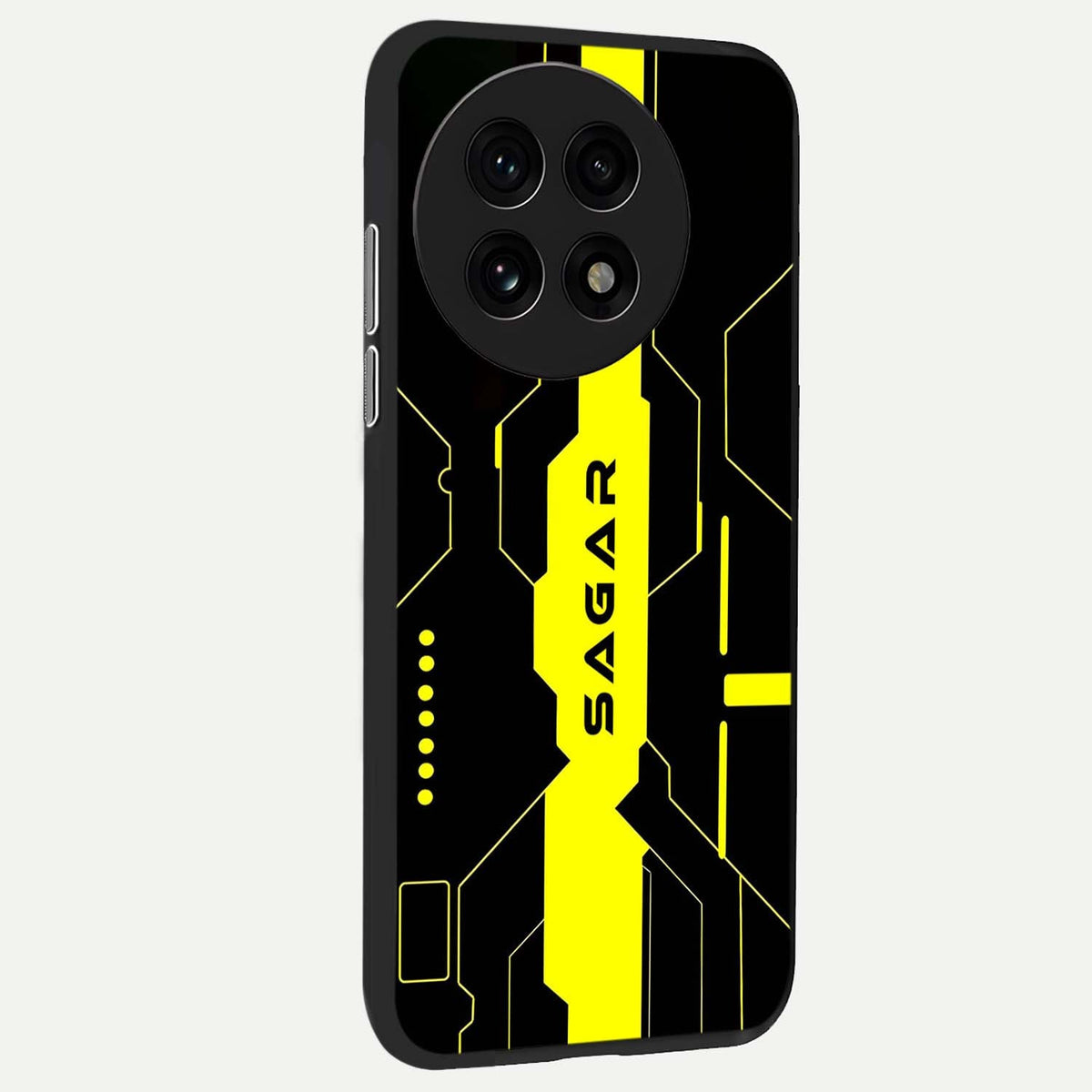 Neon CYBERPUNK Custom Name back cover For OnePlus 13R slim fit glass case with vibrant aesthetic design