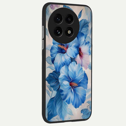  Ocean Hibiscus Grace back cover For OnePlus 13R slim fit glass case with vibrant aesthetic design