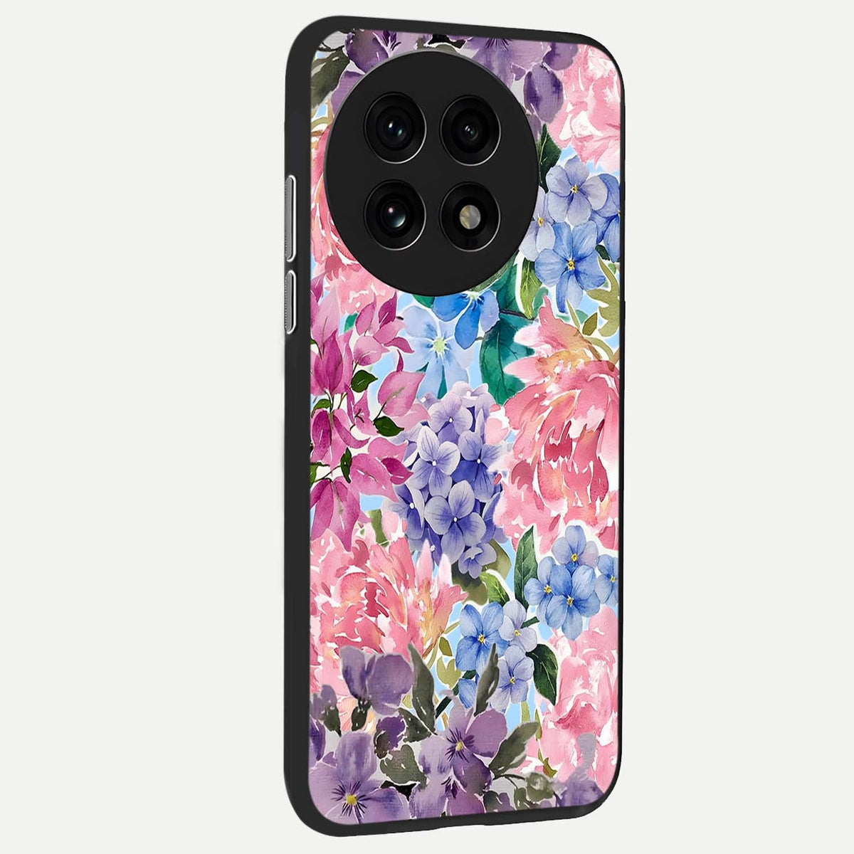  Pastel Floral Mix back cover For OnePlus 13R slim fit glass case with vibrant aesthetic design