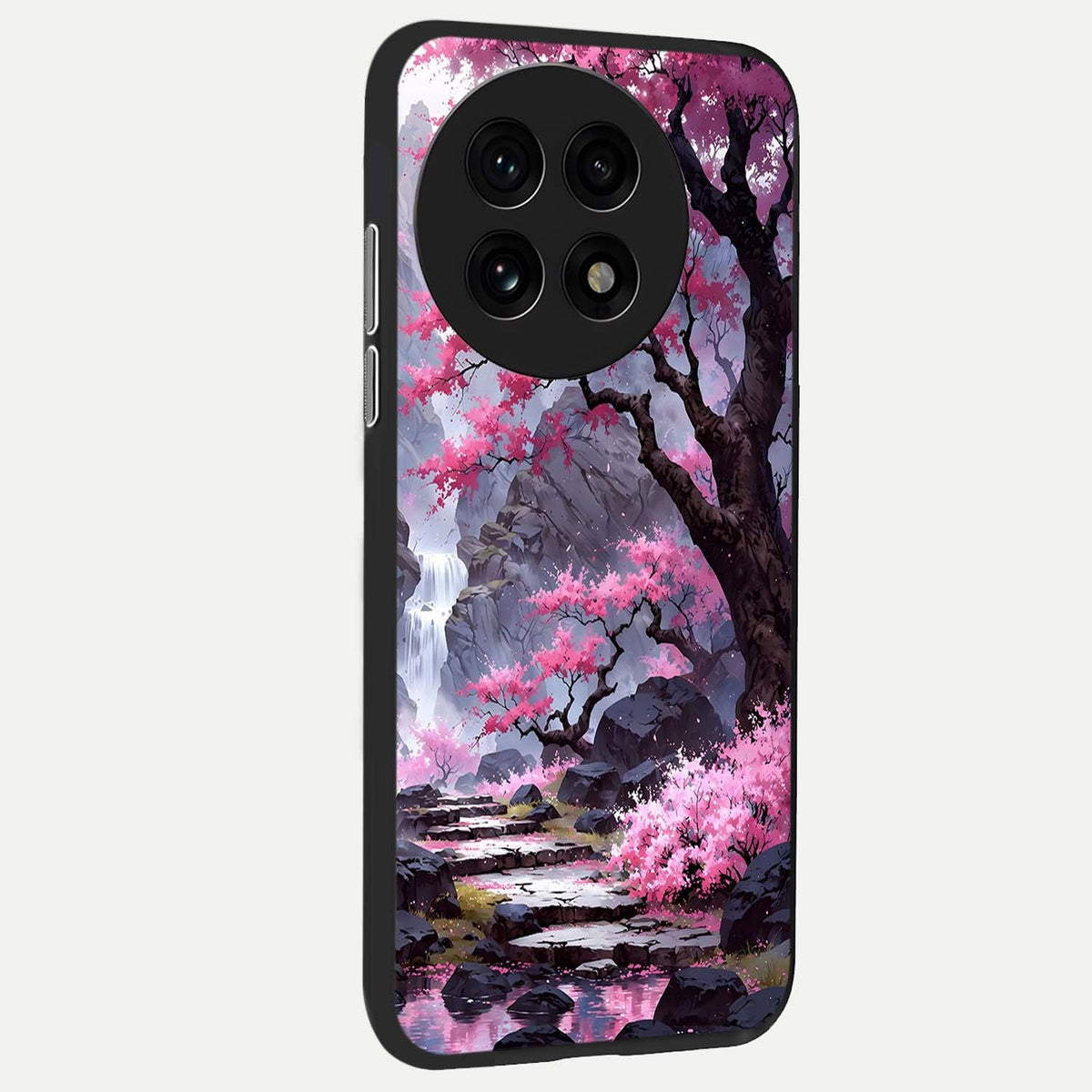  Pink Sunflower Glow back cover For OnePlus 13R slim fit glass case with vibrant aesthetic design