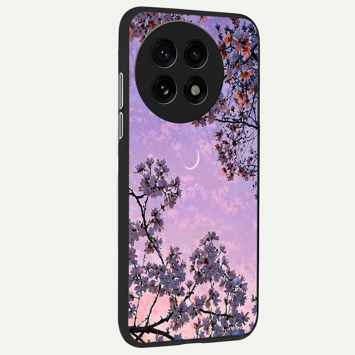  Purple Serenity Moon back cover For OnePlus 13R slim fit glass case with vibrant aesthetic design