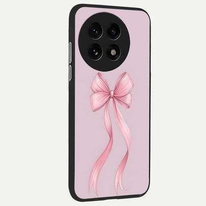  Soft Blush Bow back cover For OnePlus 13R slim fit glass case with vibrant aesthetic design