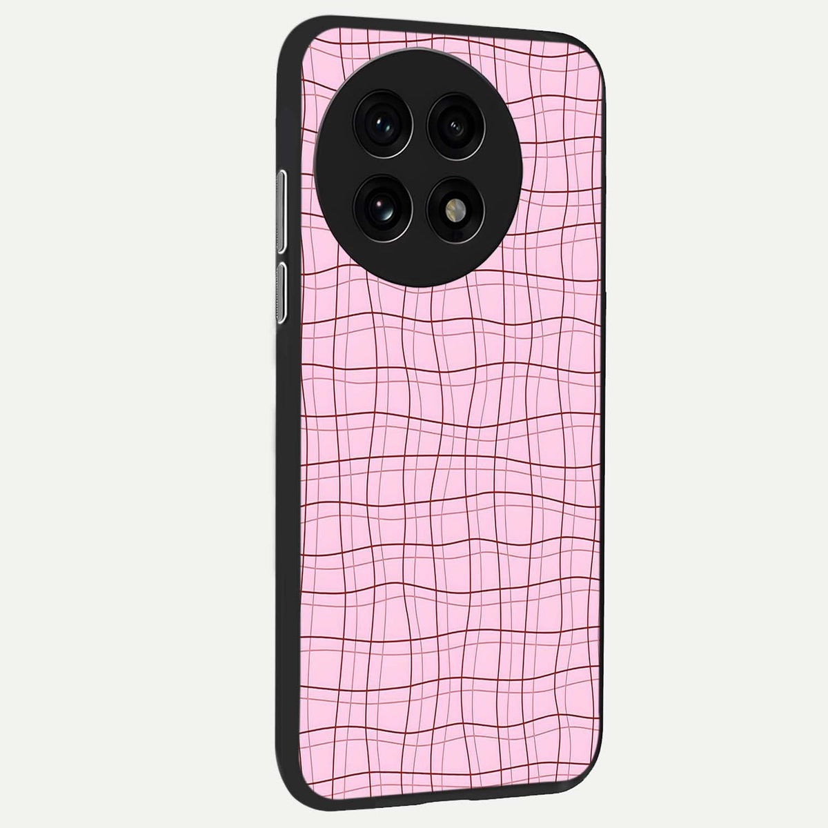  Soft Grid Bliss back cover For OnePlus 13R slim fit glass case with vibrant aesthetic design
