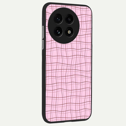  Soft Grid Bliss back cover For OnePlus 13R slim fit glass case with vibrant aesthetic design