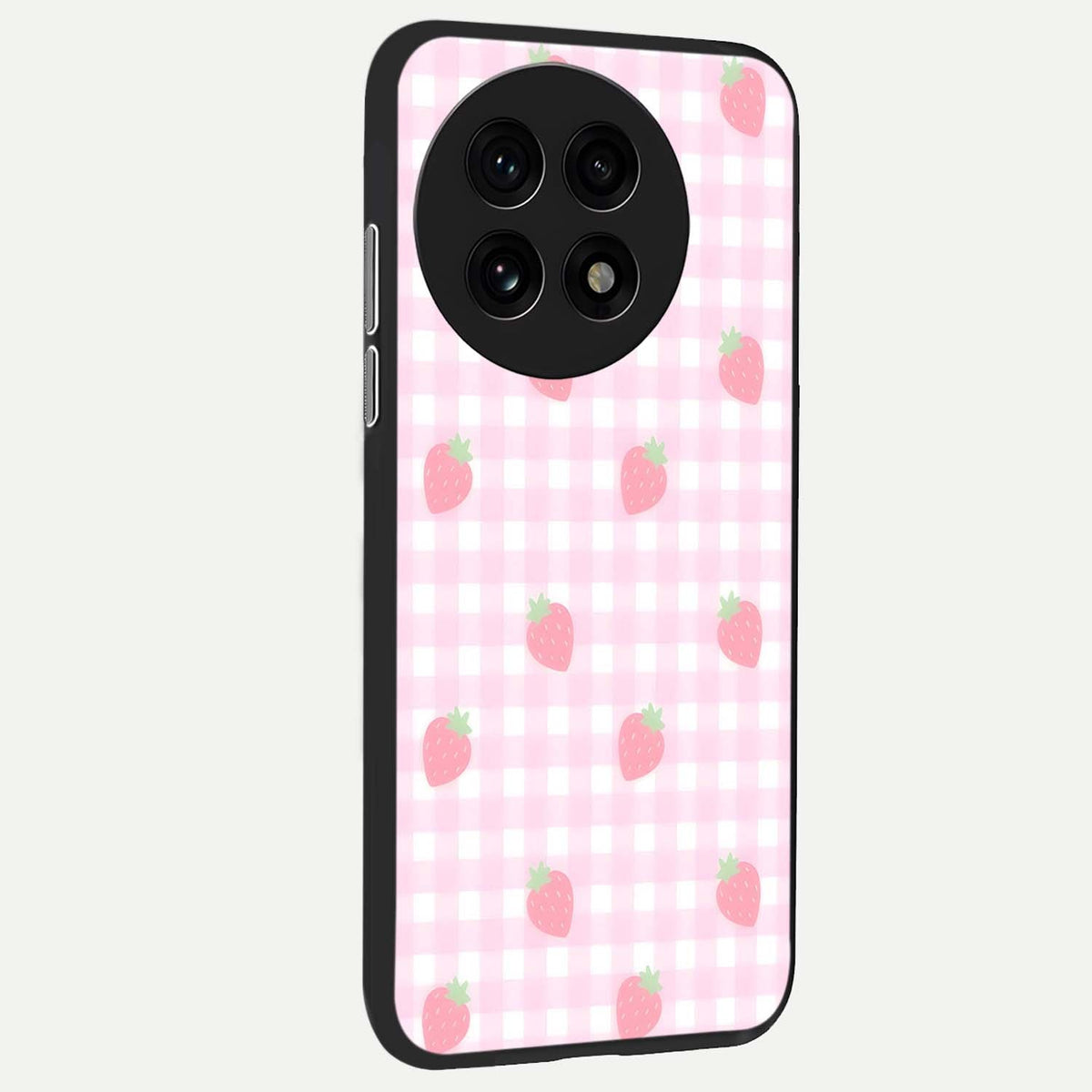  Strawberry Picnic Love back cover For OnePlus 13R slim fit glass case with vibrant aesthetic design