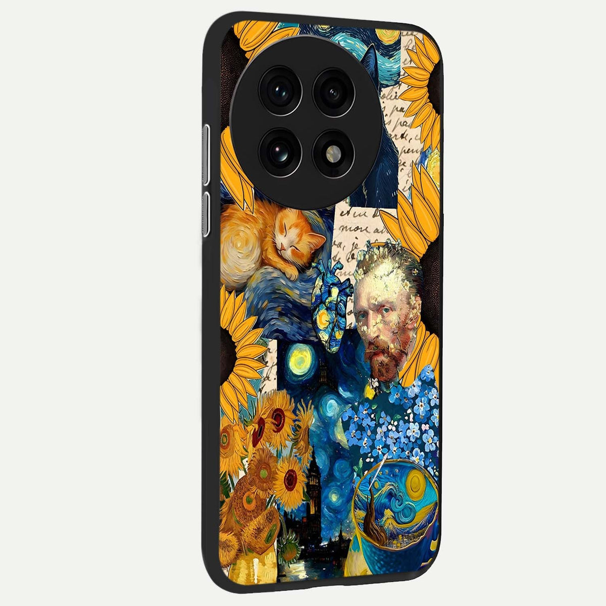  Sunflower Chic Mood Custom Name back cover For OnePlus 13R slim fit glass case with vibrant aesthetic design