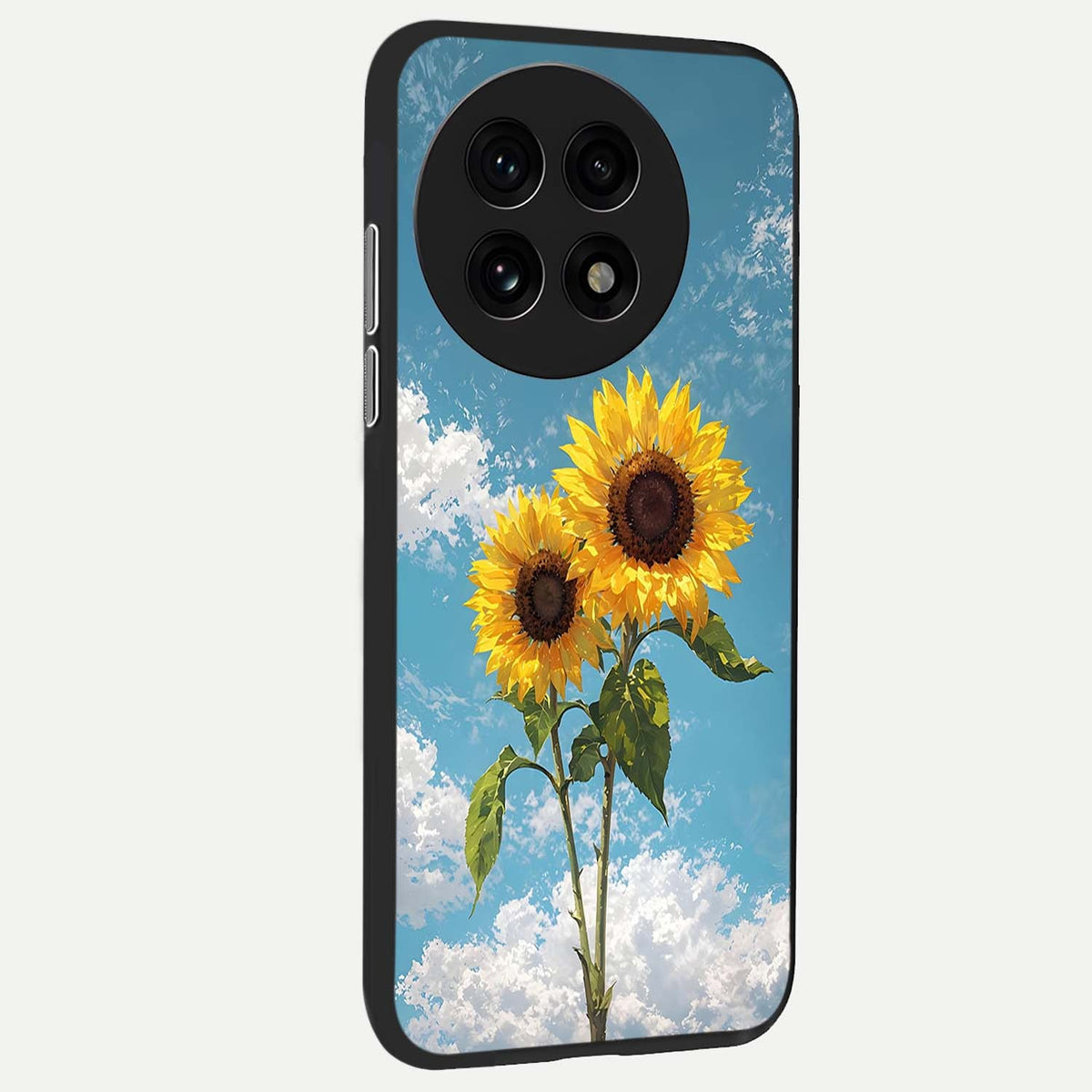  Sunlit Daisy Glow back cover For OnePlus 13R slim fit glass case with vibrant aesthetic design