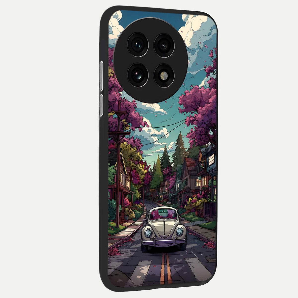  Vintage Street Drive back cover For OnePlus 13R slim fit glass case with vibrant aesthetic design