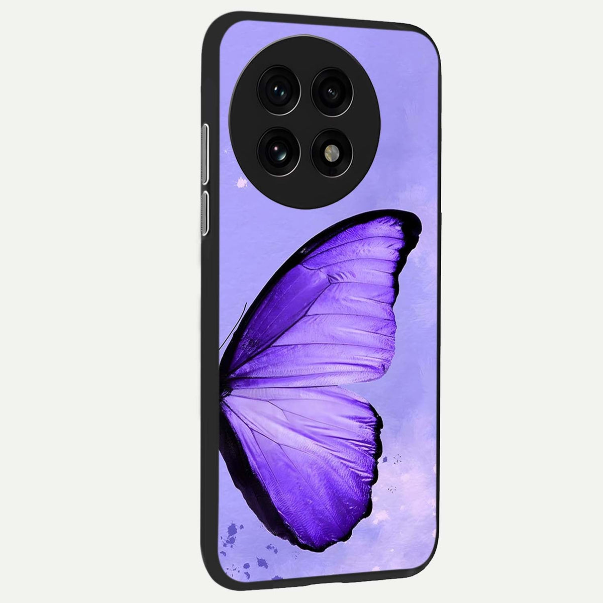  Violet Dream Wing back cover For OnePlus 13R slim fit glass case with vibrant aesthetic design