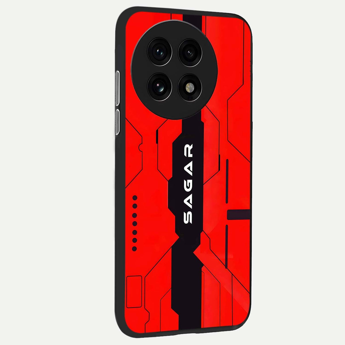  Voltage Rise CYBERPUNK Custom Name back cover For OnePlus 13R slim fit personalized glass case with bold cyberpunk design