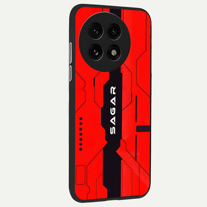  Voltage Rise CYBERPUNK Custom Name back cover For OnePlus 13R slim fit personalized glass case with bold cyberpunk design