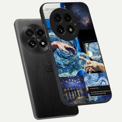  Aesthetic Vando Hands phone case For OnePlus 13 showing premium glass back cover with detailed artwork