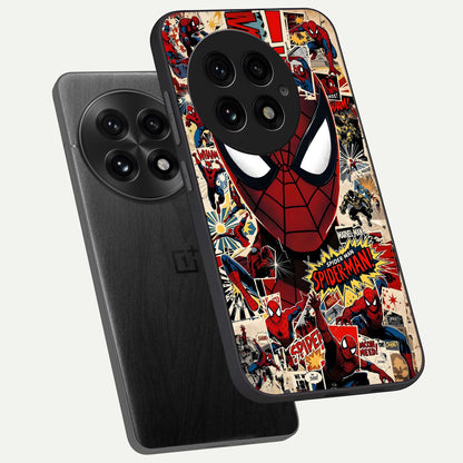  Aesthetic Wonder Spider phone case For OnePlus 13 showing premium glass back cover with detailed artwork