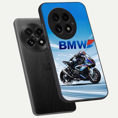  BMW Power Drift phone case For OnePlus 13 showing premium glass back cover with detailed artwork