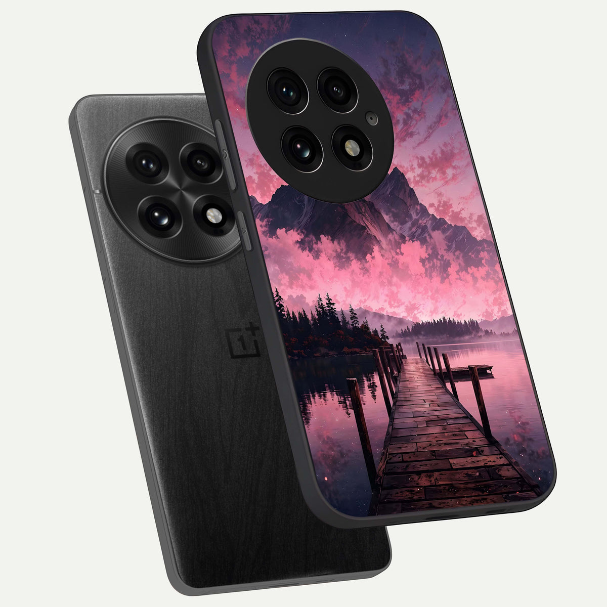  Beautiful Mountain View phone case For OnePlus 13 showing premium glass back cover with detailed artwork