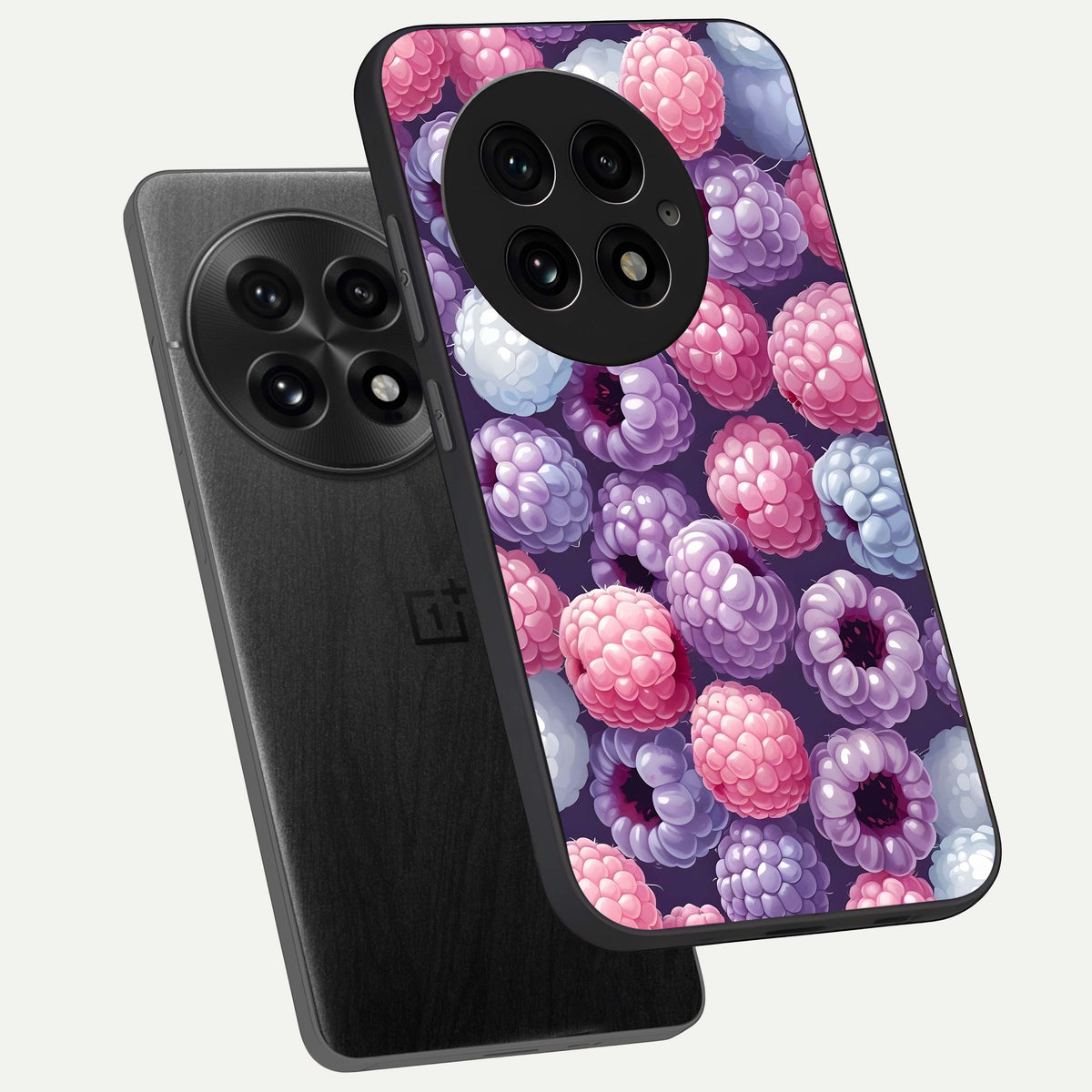  Berry Candy Pop phone case For OnePlus 13 showing premium glass back cover with detailed artwork