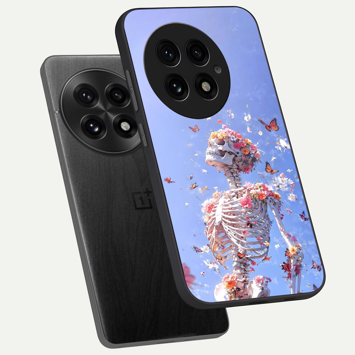  Bloom Beyond Bones phone case For OnePlus 13 showing premium glass back cover with detailed artwork