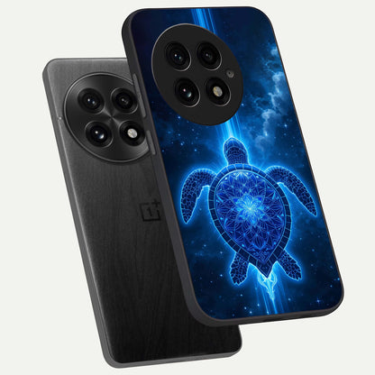  Blue Galaxy Turtle phone case For OnePlus 13 showing premium glass back cover with detailed artwork