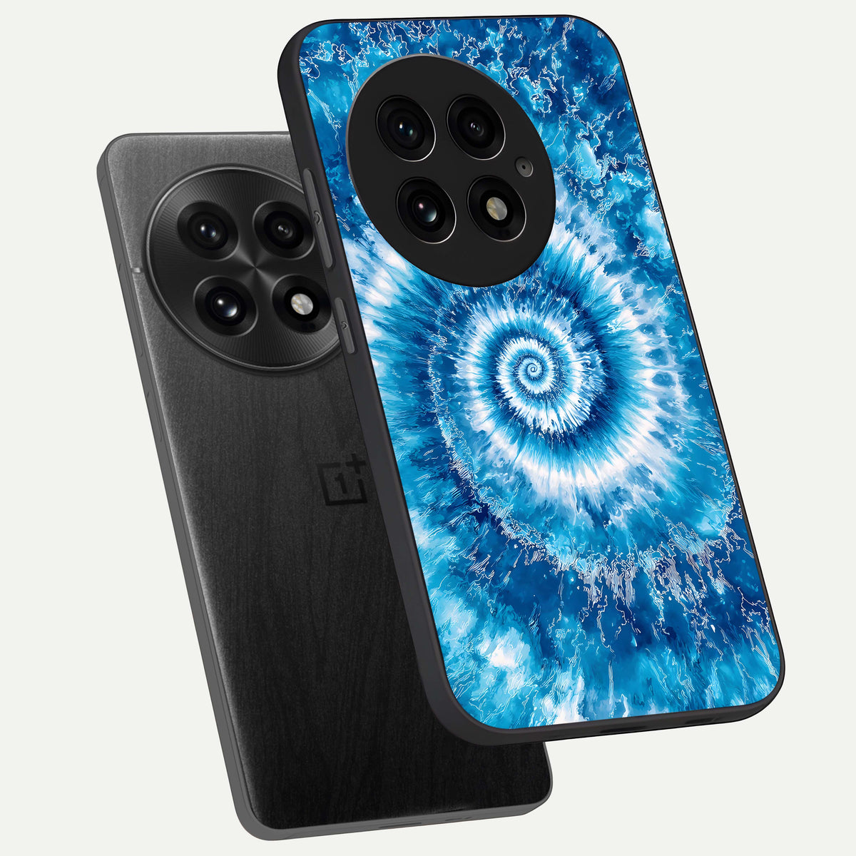  Blue Galaxy Wave phone case For OnePlus 13 showing premium glass back cover with detailed artwork