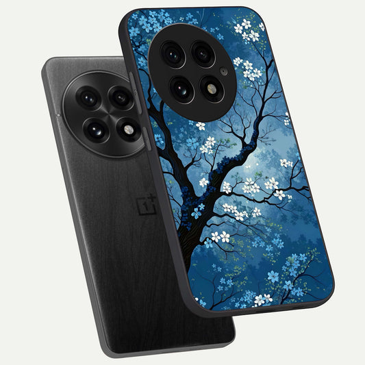  Blue Tree Serenity phone case For OnePlus 13 showing premium glass back cover with detailed artwork