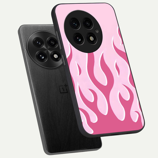  Blush Flame Energy phone case For OnePlus 13 showing premium glass back cover with detailed artwork