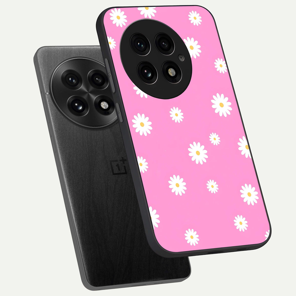  Bubblegum Daisy Pop phone case For OnePlus 13 showing premium glass back cover with detailed artwork
