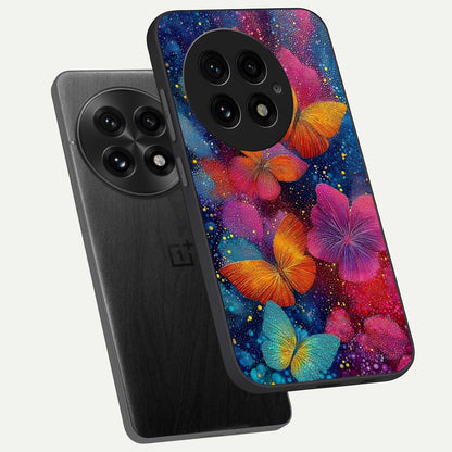  Butterfly Dream Mist phone case For OnePlus 13 showing premium glass back cover with detailed artwork