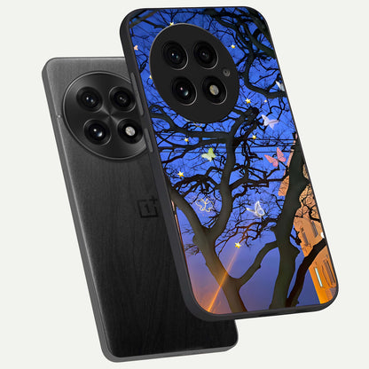  Butterfly Night Magic phone case For OnePlus 13 showing premium glass back cover with detailed artwork