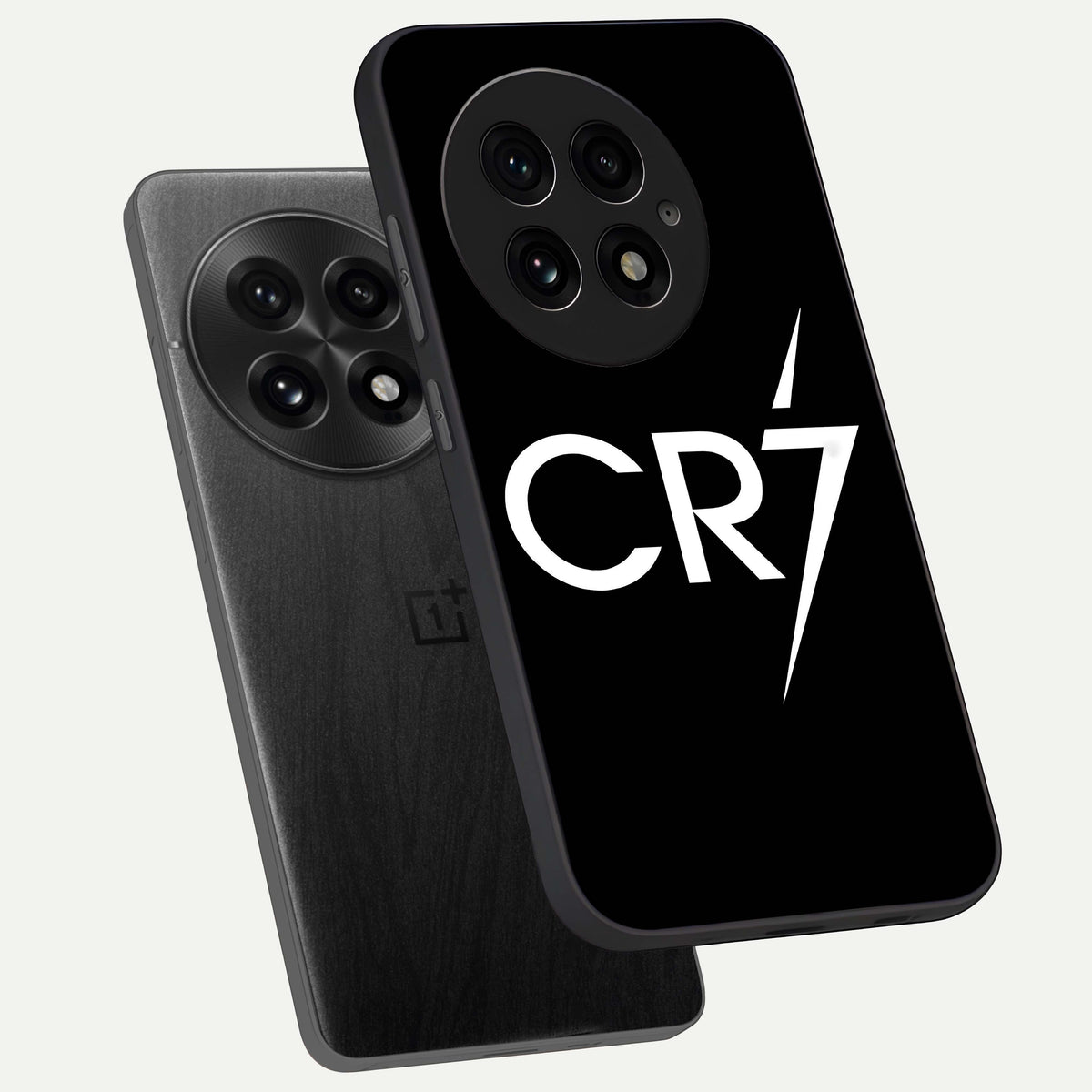 CR7 Elite Strike phone case For OnePlus 13 showing premium glass back cover with detailed artwork