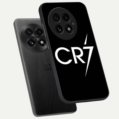  CR7 Elite Strike phone case For OnePlus 13 showing premium glass back cover with detailed artwork