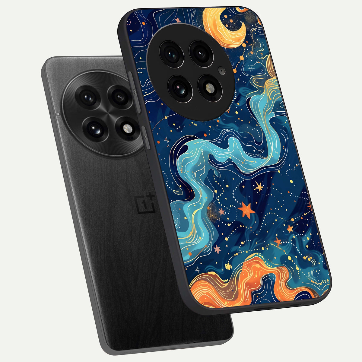  Celestial Dream Flow phone case For OnePlus 13 showing premium glass back cover with detailed artwork